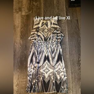 Live and Let Live Black and Gray Geometric Maxi Dress